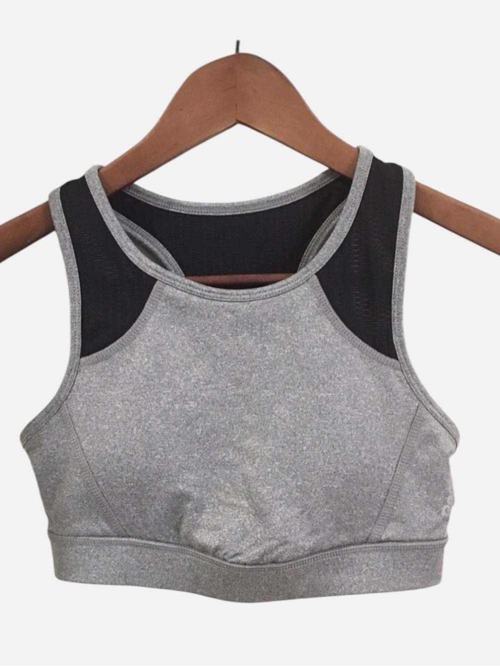 Reebok Flint Grey Women's Silver High-Neck Sports Bralette Size XS